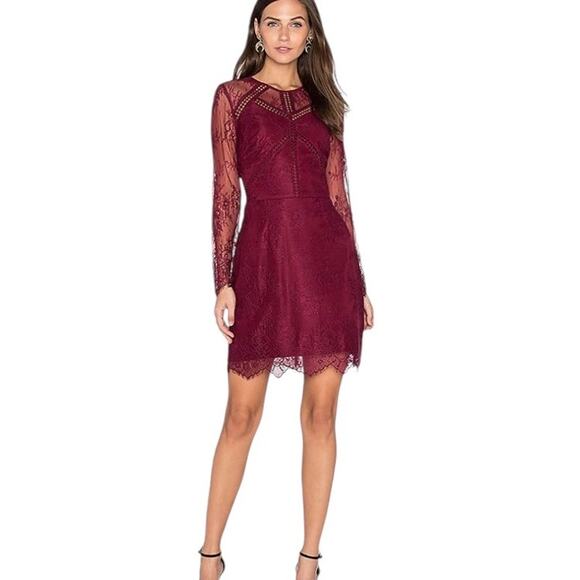REVOLVE Dresses & Skirts - Greylin Burgundy Shirley Lace Sheath Dress LARGE Whimsygoth Dark Fairy Prom